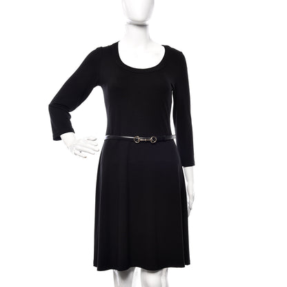 Gucci Calfskin Horsebit Skinny Belt 85 34 Black 2 of 6
