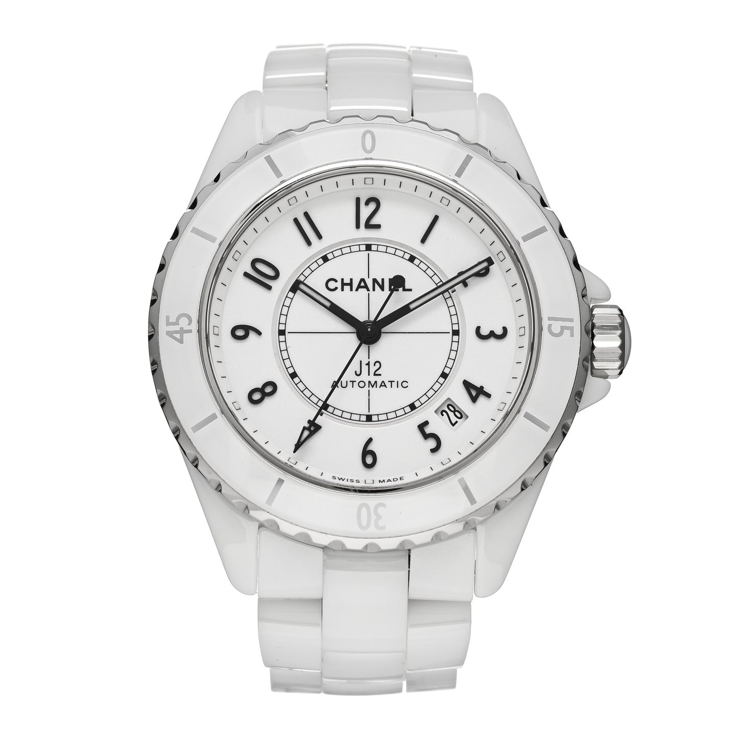 Stainless Steel Ceramic 38mm J12 Automatic Watch White