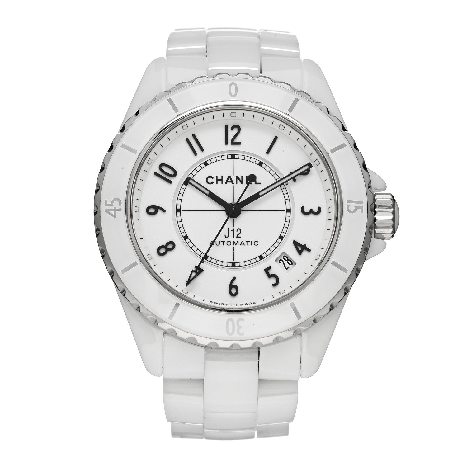 Chanel Stainless Steel Ceramic 38mm J12 Automatic Watch White 1 of 5