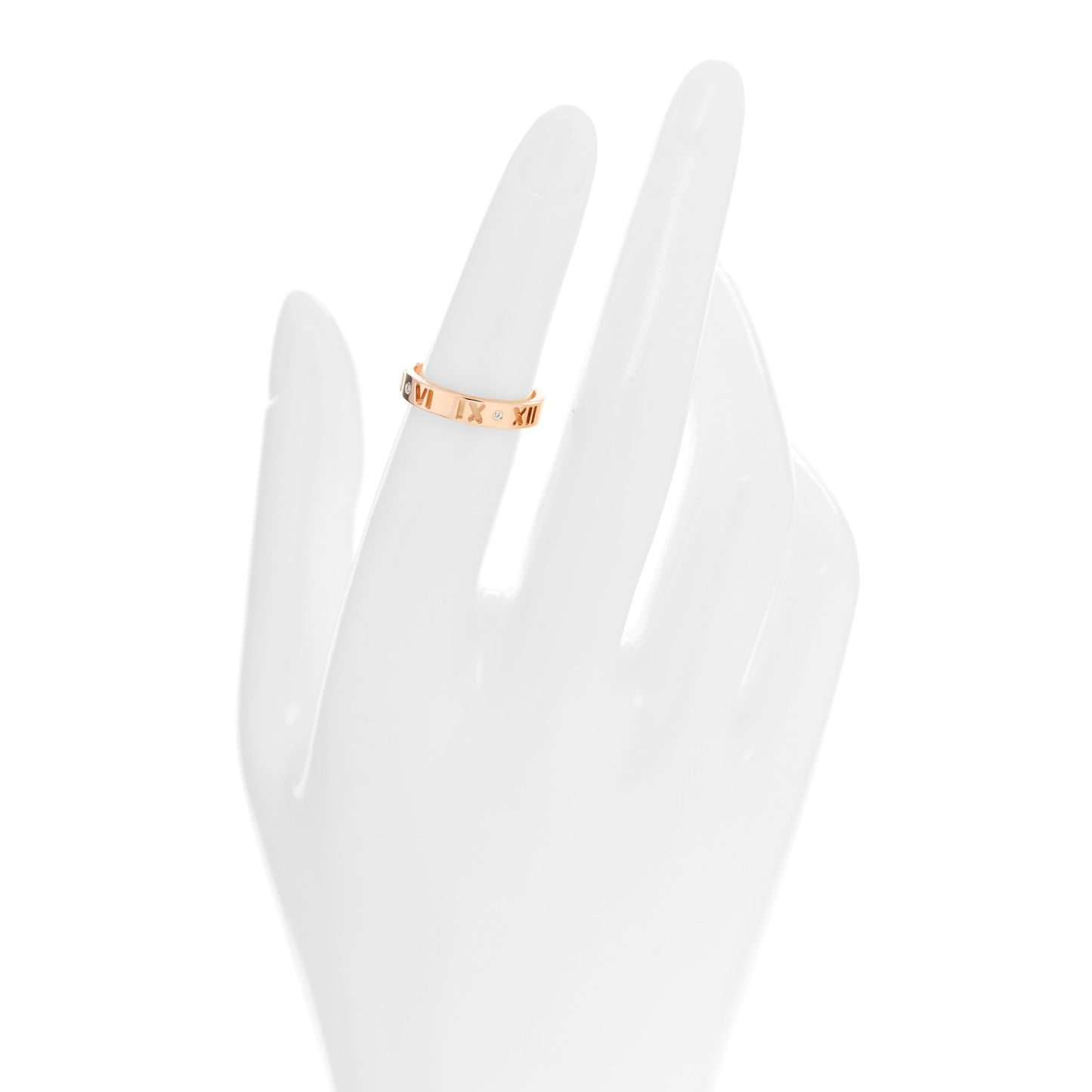 18K Rose Gold Diamond Atlas Pierced Ring 50 5.25