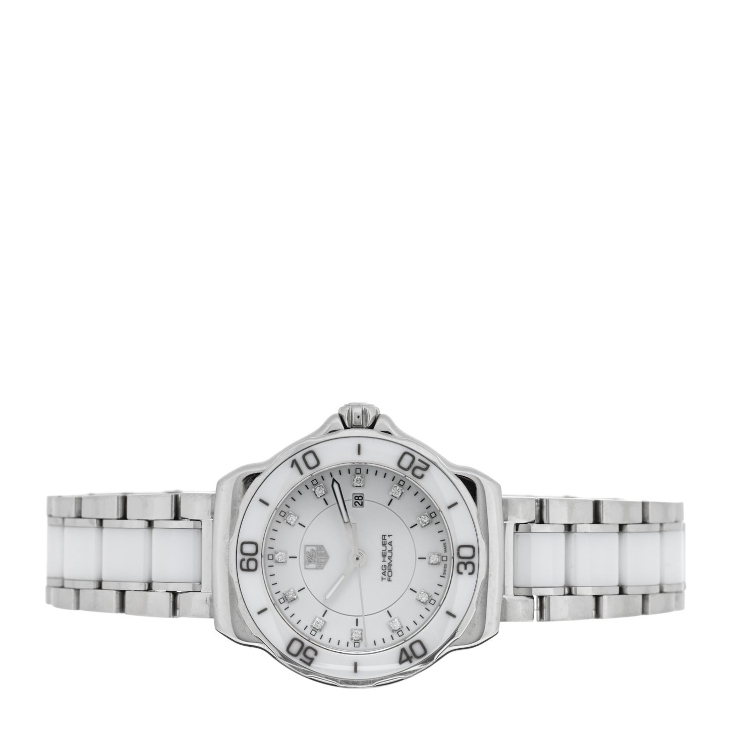 Stainless Steel Ceramic Diamond 32mm Formula 1 Quartz Watch White WAH1313
