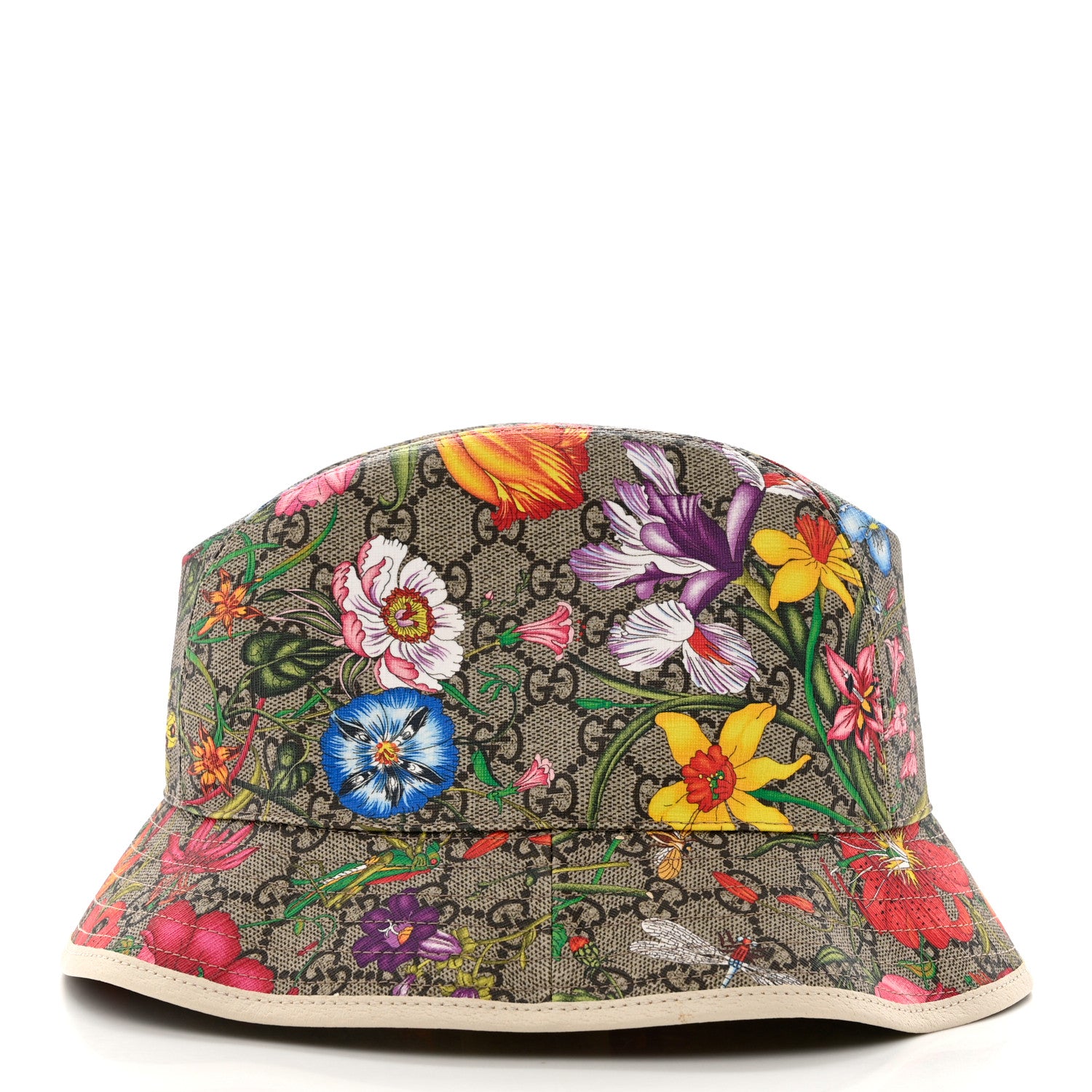 Gucci GG Supreme Monogram Flora Bucket Hat White 4 of 11