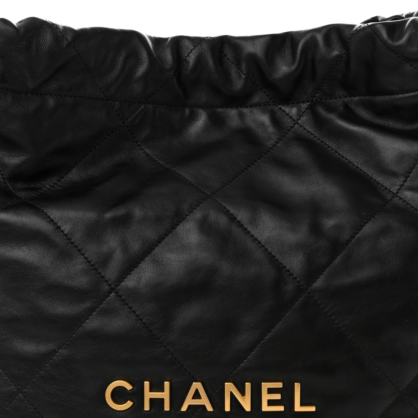 Shiny Calfskin Quilted Chanel 22 Black
