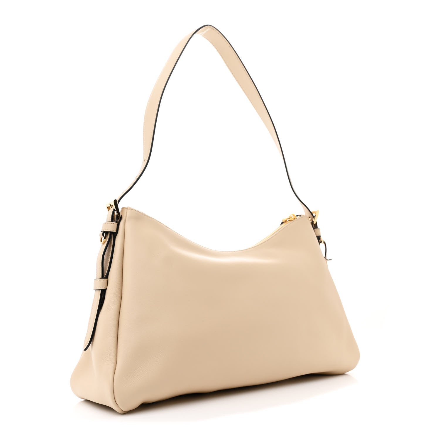 Prada Soft Calfskin Large Aimée Shoulder Bag Travertine 3 of 11