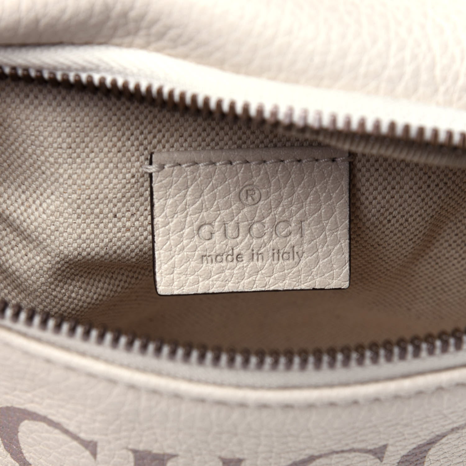 Gucci Grained Calfskin Small Logo Belt Bag White 6 of 11