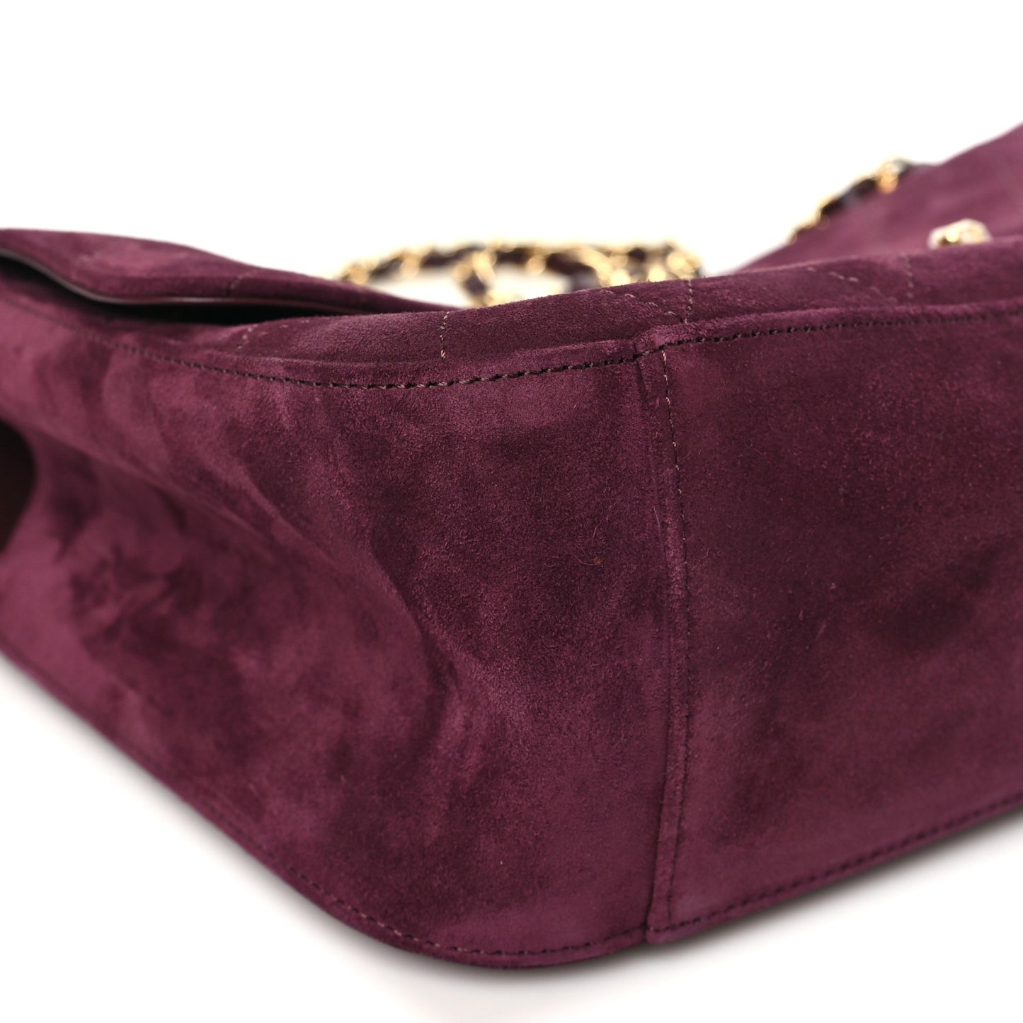 Suede Calfskin Small Souplissimo Maxi Flap Burgundy