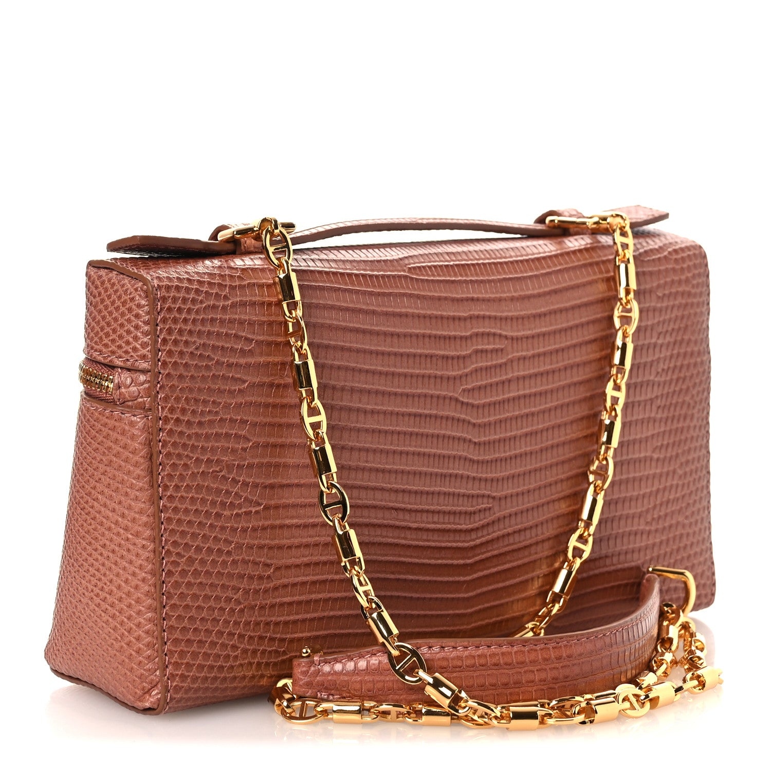 Loro Piana Lizard L19 Extra Pocket Pouch Brown 3 of 11