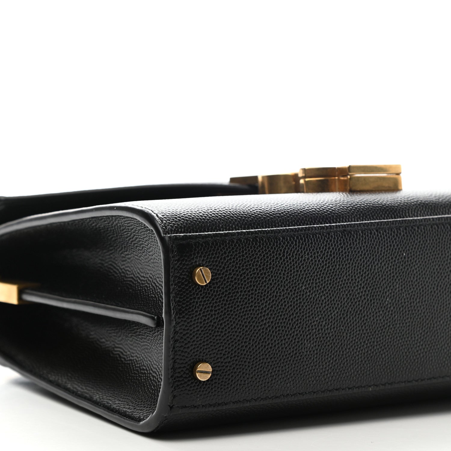 Saint Laurent Grain de Poudre Mini Classic Monogram Cassandra Top Handle Black 9 of 11