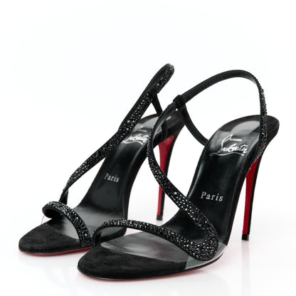 Christian Louboutin Crystal PVC Strass Rosalie 100 Sandals 37 Black Jet 4 of 9