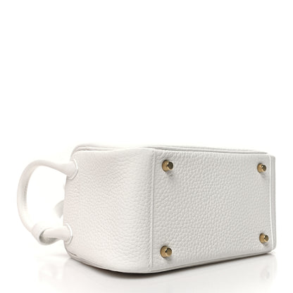 Hermes Taurillon Clemence Mini Lindy 20 New White 4 of 10