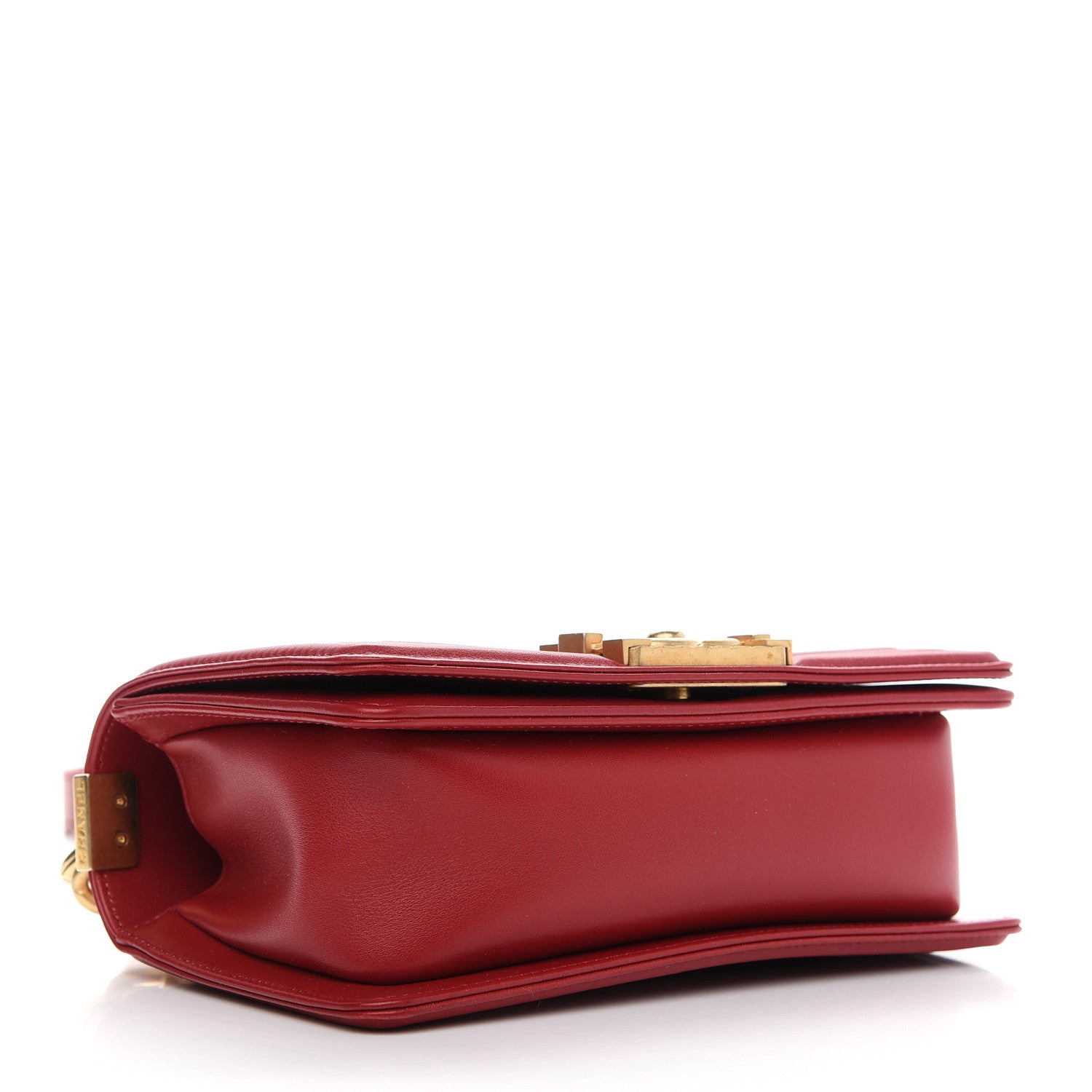 Chanel Calfskin Small Boy Logo Top Handle Flap Red 4 of 10