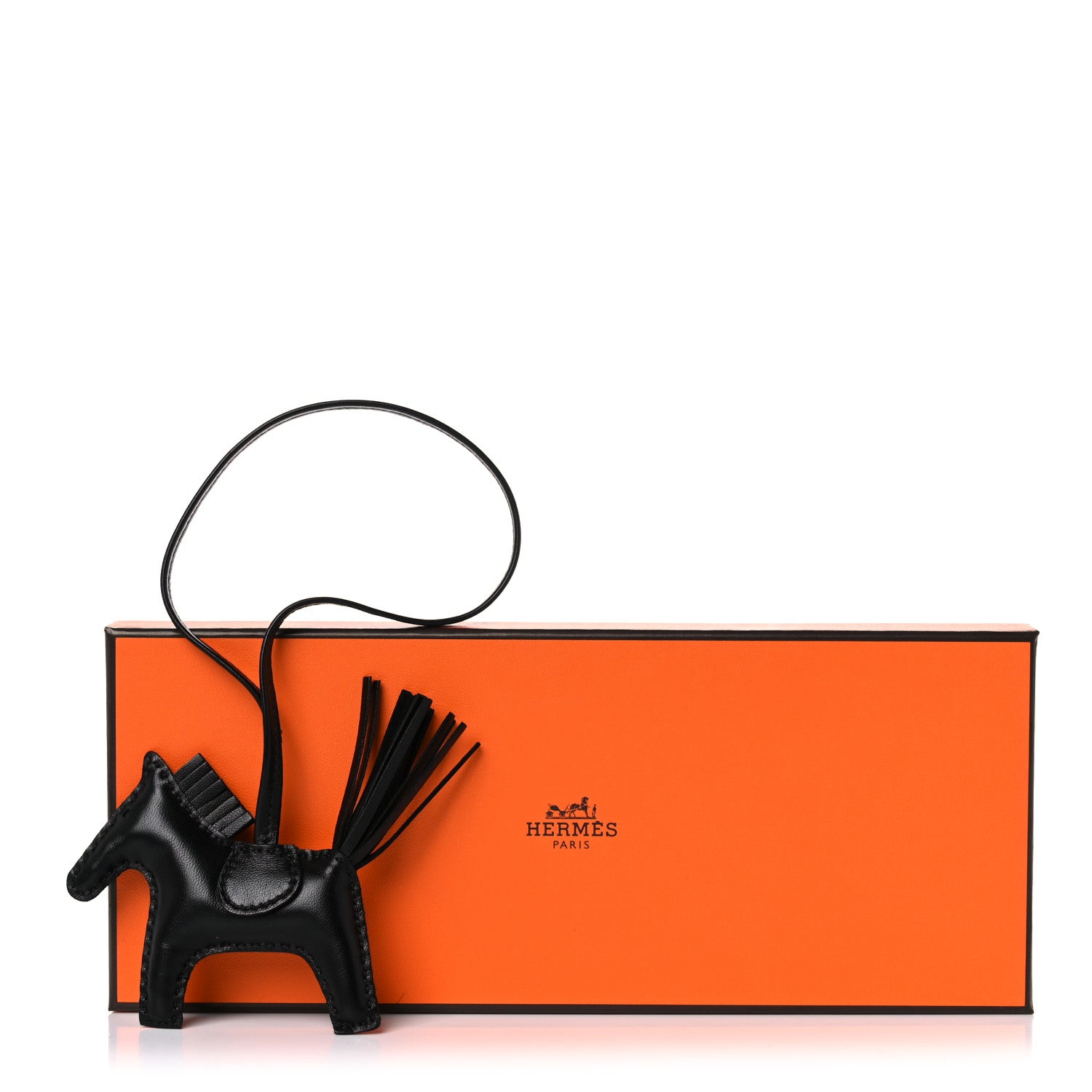 Hermes Milo Lambskin Grigri Rodeo Horse Bag Charm PM So Black 4 of 4