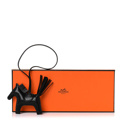 Hermes Milo Lambskin Grigri Rodeo Horse Bag Charm PM So Black 4 of 4