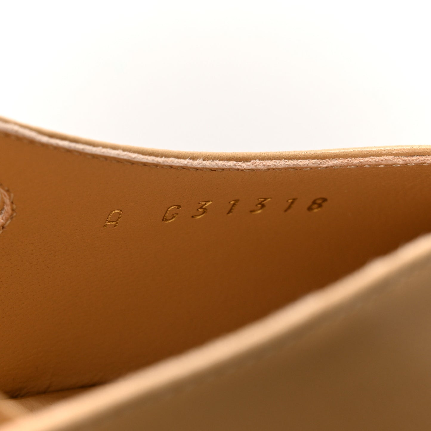 Goatskin Grosgrain Cap Toe CC Slingback Pumps 39.5 Beige Black