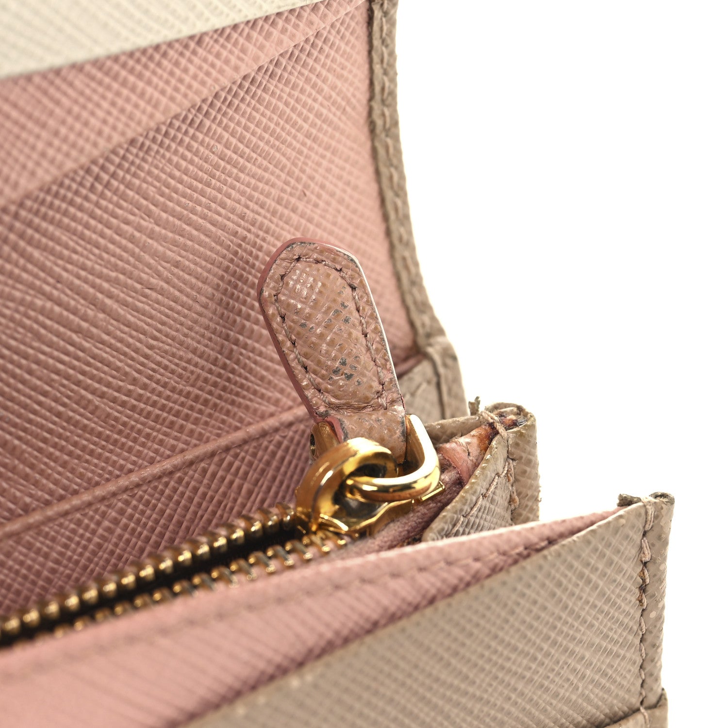 Prada Saffiano Bi-Color Metal Continental Flap Travel Wallet Cammeo Orchidea 11 of 11