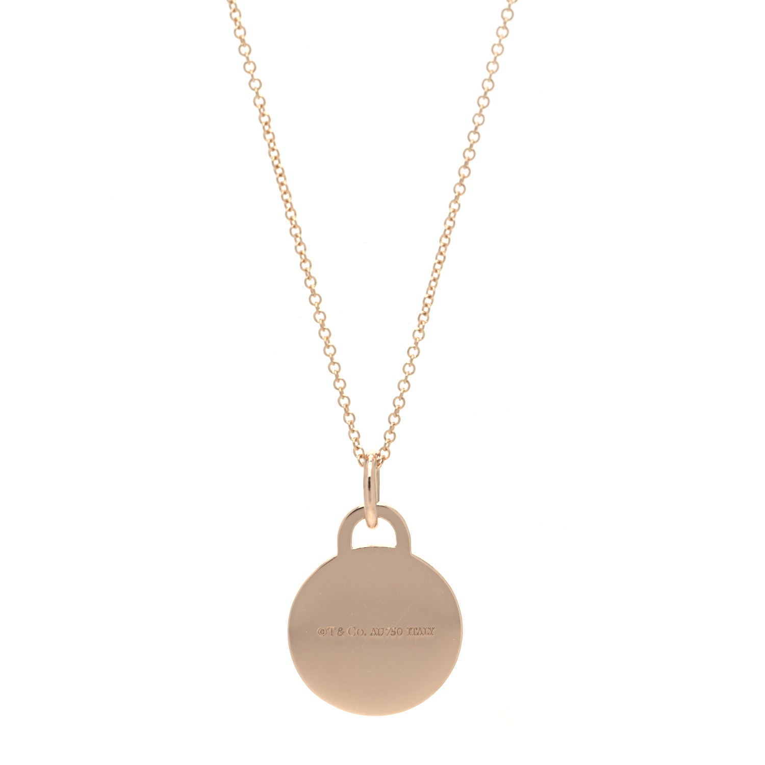 Tiffany 18K Rose Gold Diamond Moon Tag Charm Pendant Necklace 4 of 7