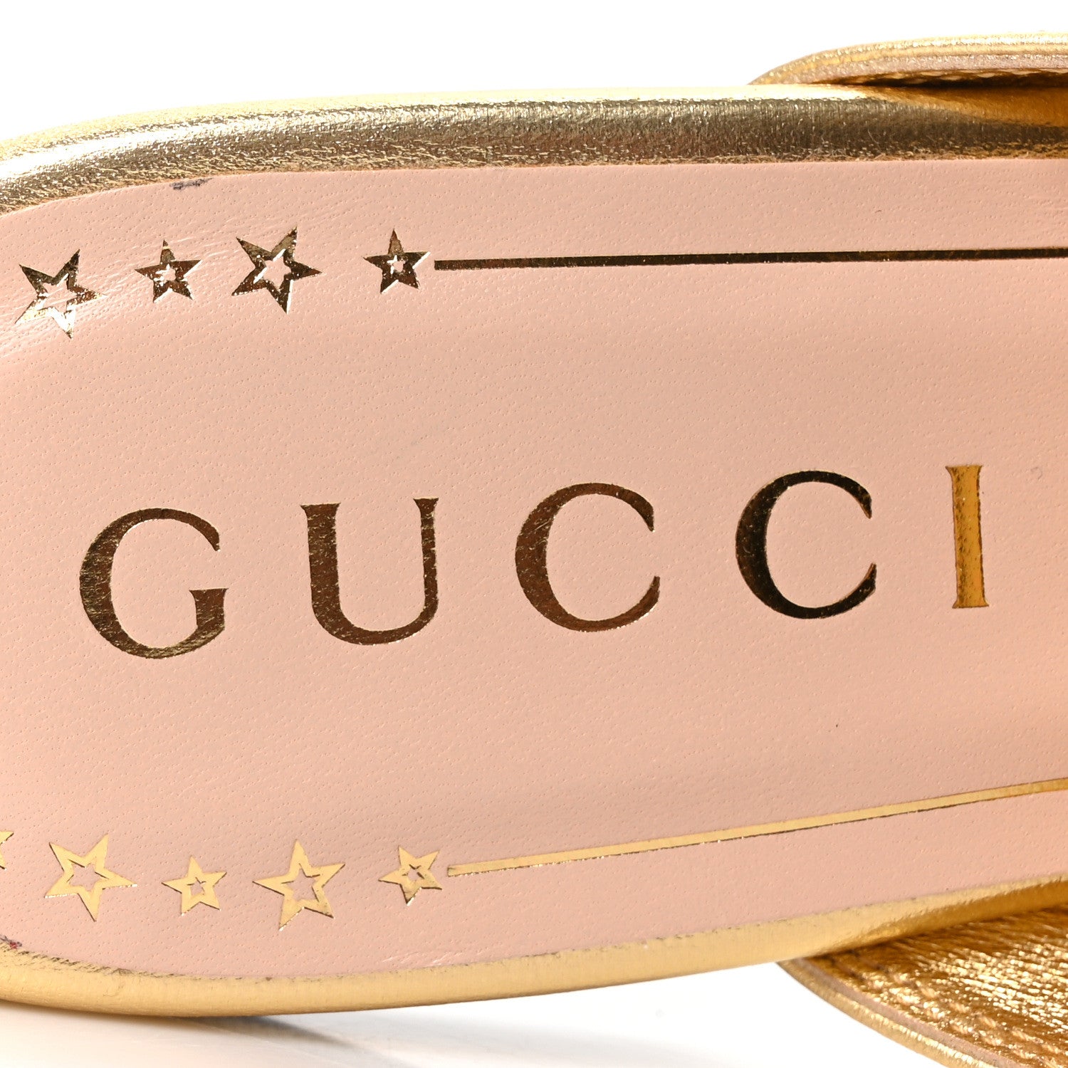 Gucci Nappa Silk Crystal Horsebit Womens Princetown Slippers 36.5 Gold 8 of 10