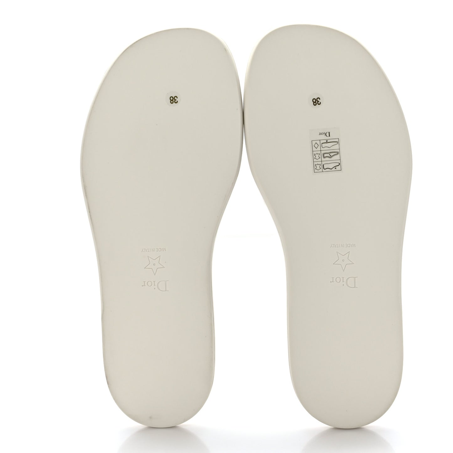 Lambskin Embossed Every-D Flat Slide Sandals 38 Off White