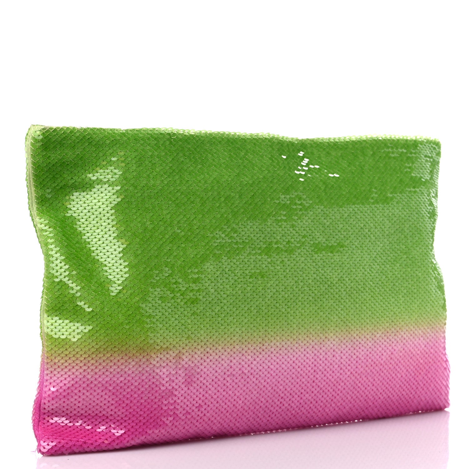 Prada Sequin Ombre Clutch Green Pink 3 of 9