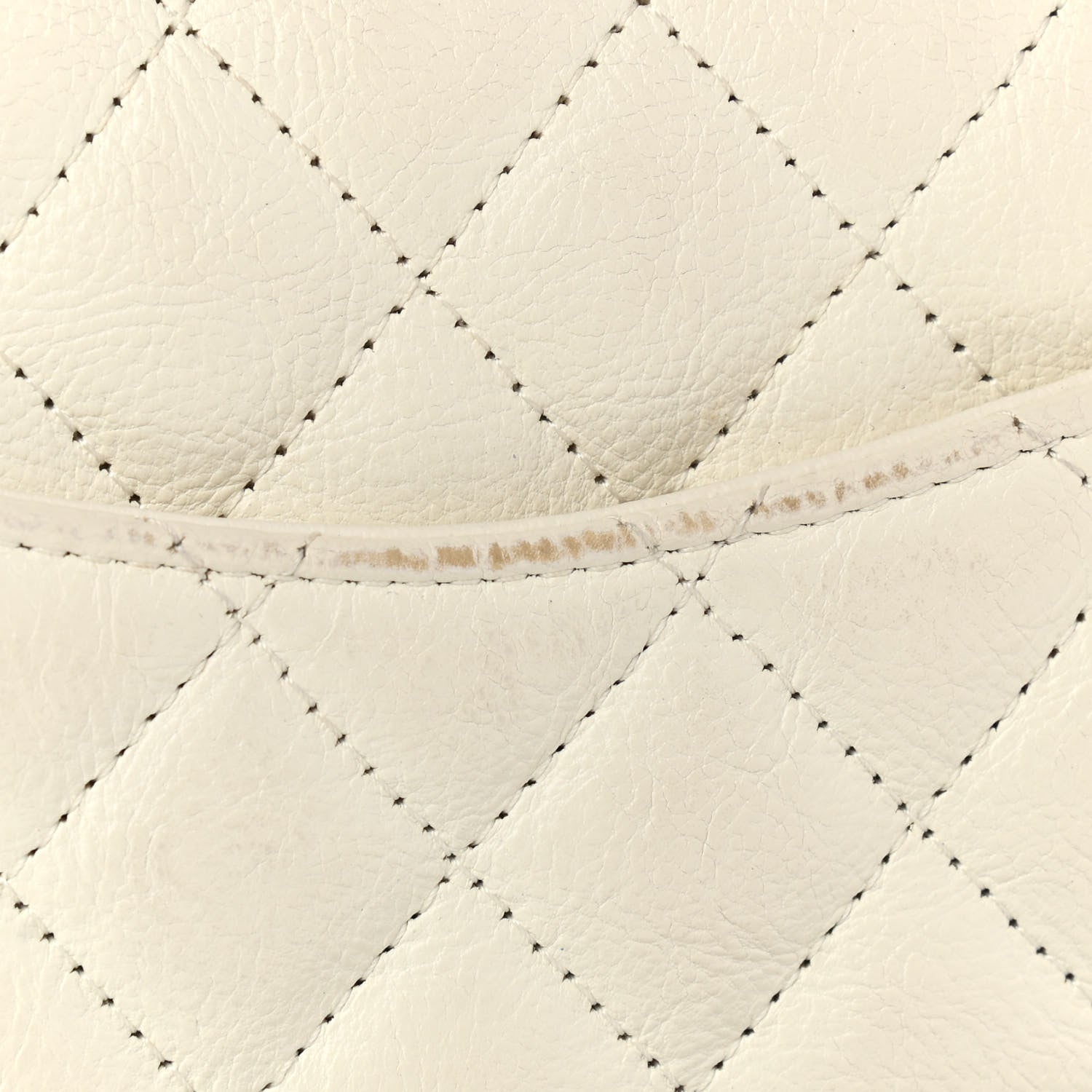 Chanel Crumpled Calfskin Quilted Mini Square Flap White 13 of 14