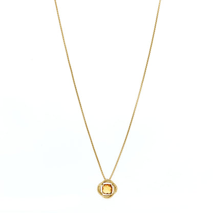 David Yurman 18K Yellow Gold Citrine 7mm Infinity Pendant Necklace 1 of 4