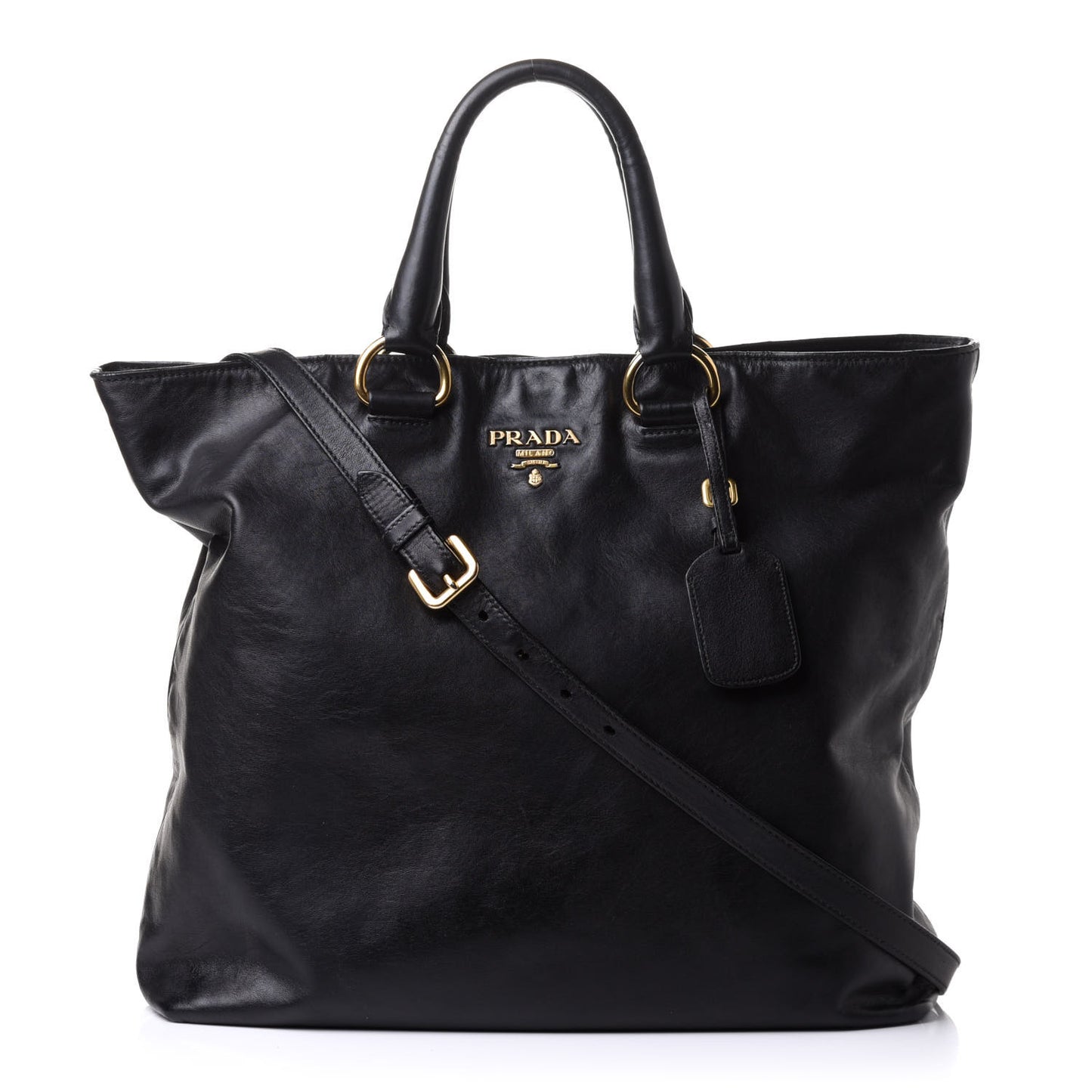 Soft Calf Shopping Tote Black