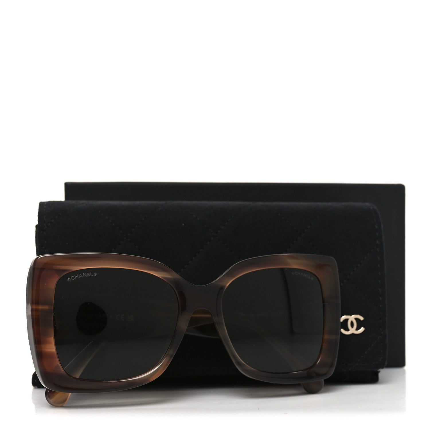Chanel Acetate CC Square Sunglasses 5555 Brown 7 of 7