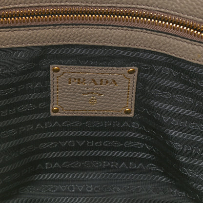 Prada Vitello Daino Embossed Logo Tote Argilla 5 of 8