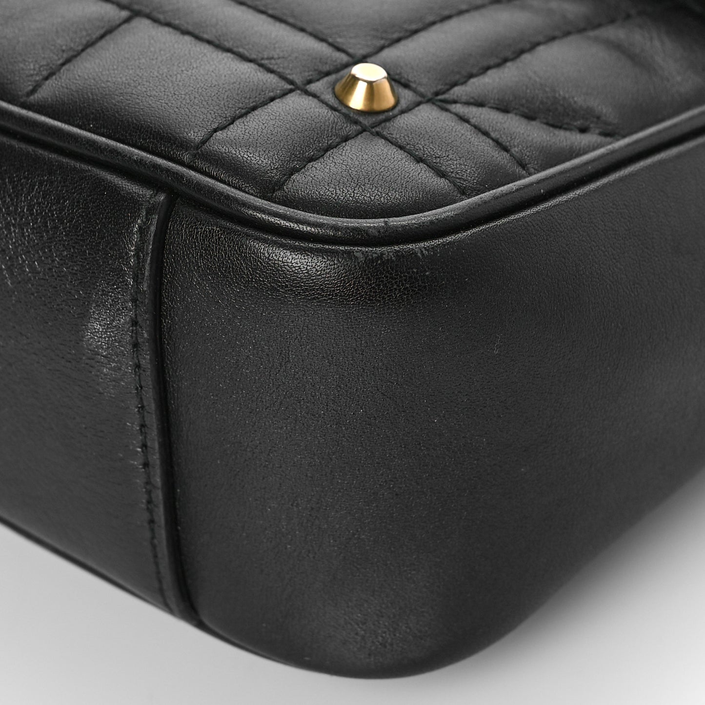 Calfskin Matelasse Studded Small Pearly GG Marmont Shoulder Bag Black