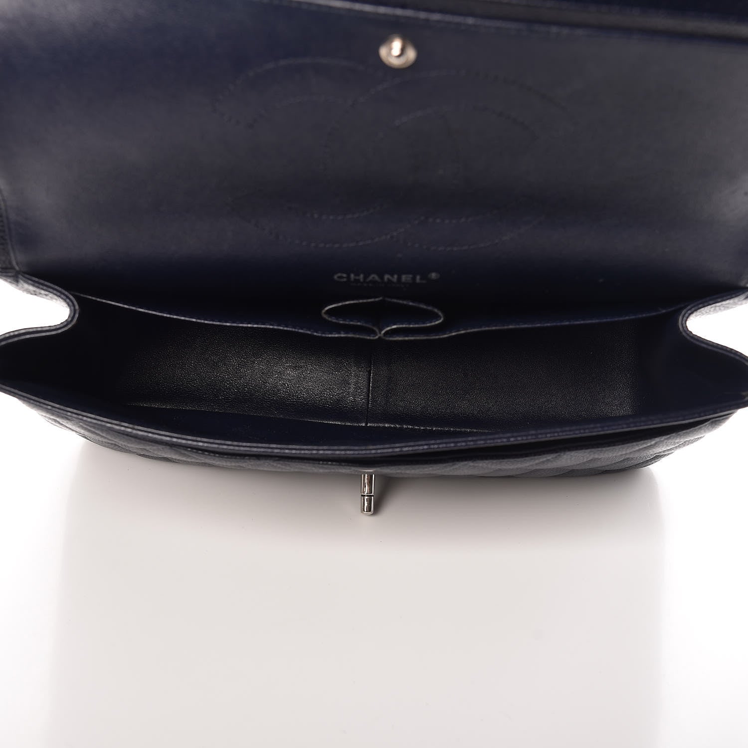 Chanel Caviar Quilted Jumbo Double Flap Navy Blue 5 of 11