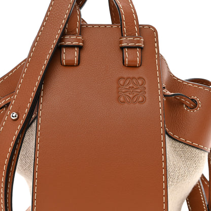 Loewe Calfskin Canvas Mini Hammock Shoulder Bag Natural Tan 8 of 10