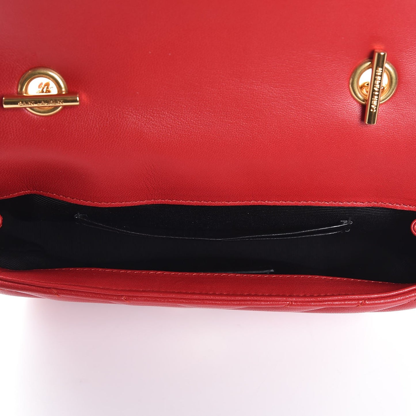 Nappa Matelasse Chevron Classic Monogram Baby Chain Bag New Red