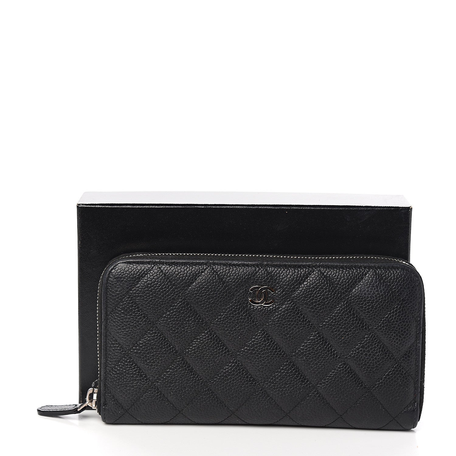 Chanel Caviar Quilted Large Gusset Zip Around Wallet Black 8 of 8