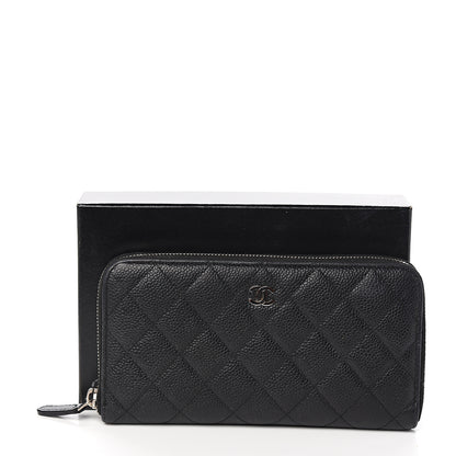 Chanel Caviar Quilted Large Gusset Zip Around Wallet Black 8 of 8