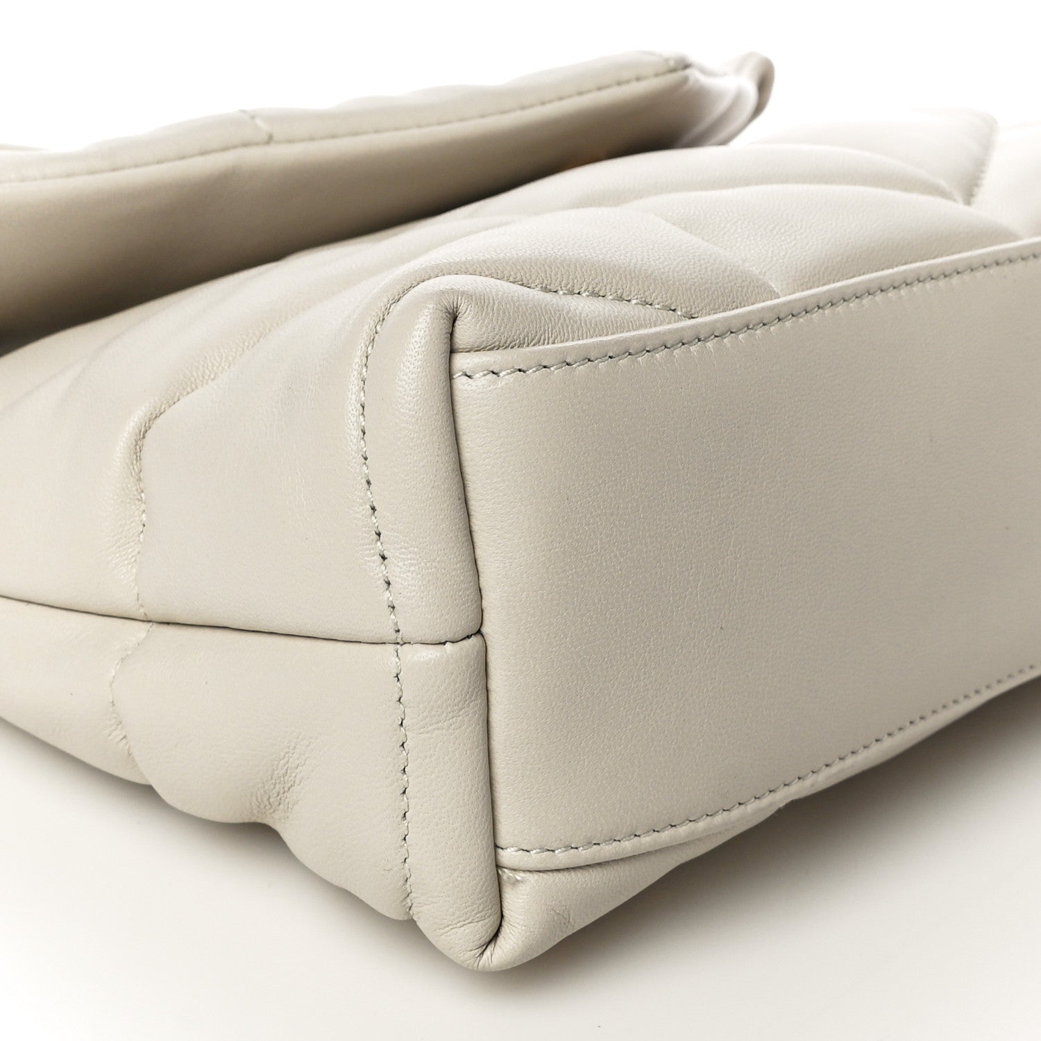 Saint Laurent Lambskin Quilted Toy Loulou Puffer Monogram Chain Satchel Crema Soft 9 of 14