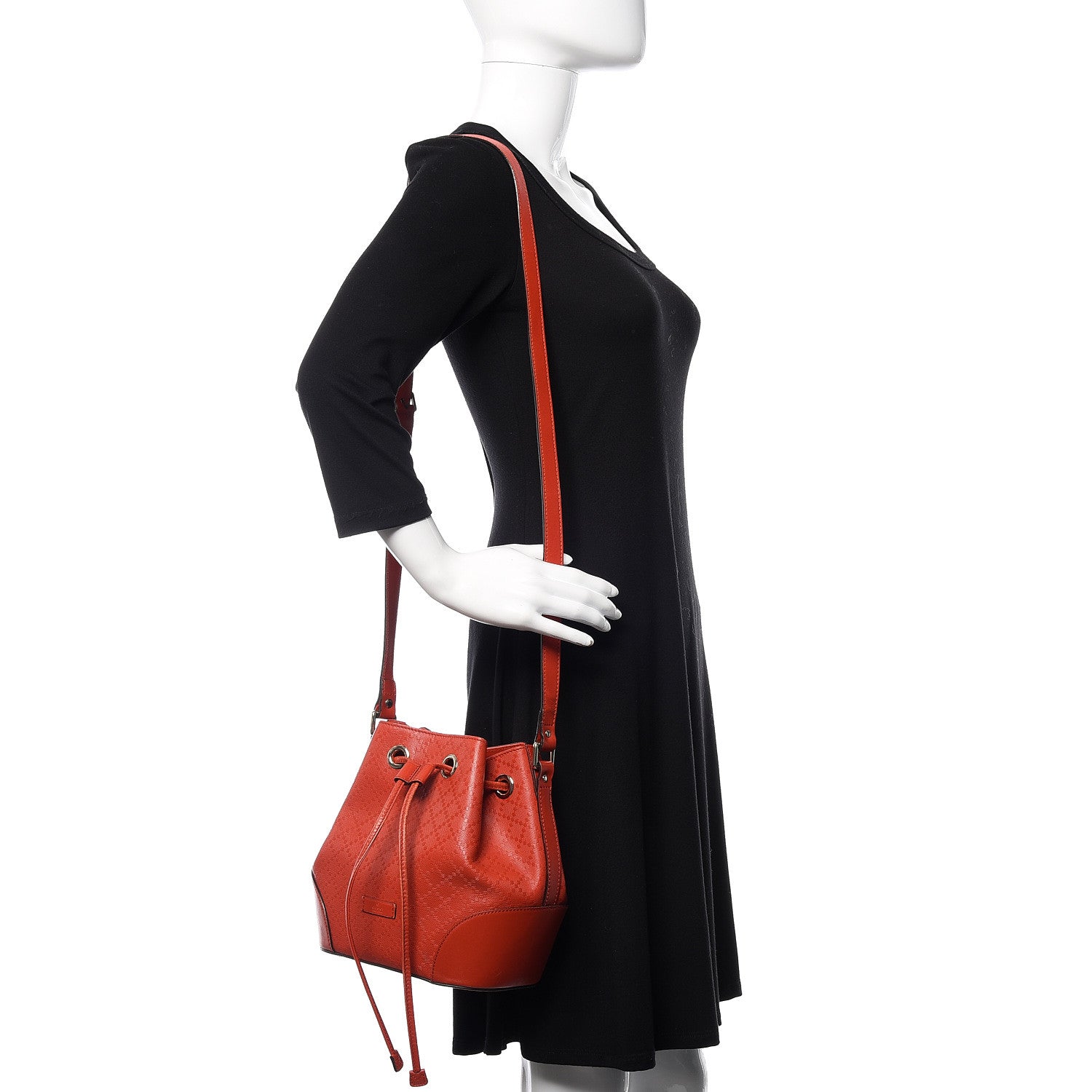 Gucci Hilary Lux Bright Diamante Small Bucket Bag Tabasco 2 of 11