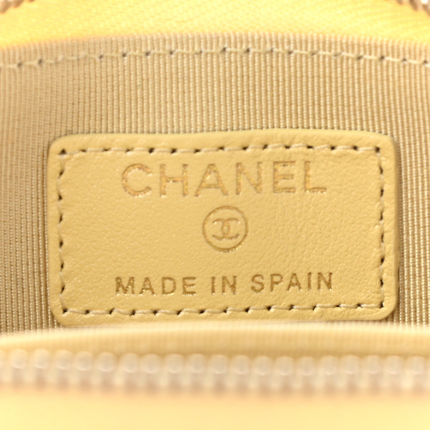 Chanel Iridescent Caviar Quilted Zip Coin Purse Yellow 6 of 7