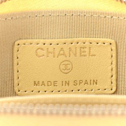 Chanel Iridescent Caviar Quilted Zip Coin Purse Yellow 6 of 7
