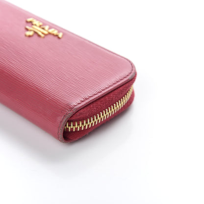 Prada Vitello Move Metal Zip Around 6 Key Holder Ibisco 9 of 9