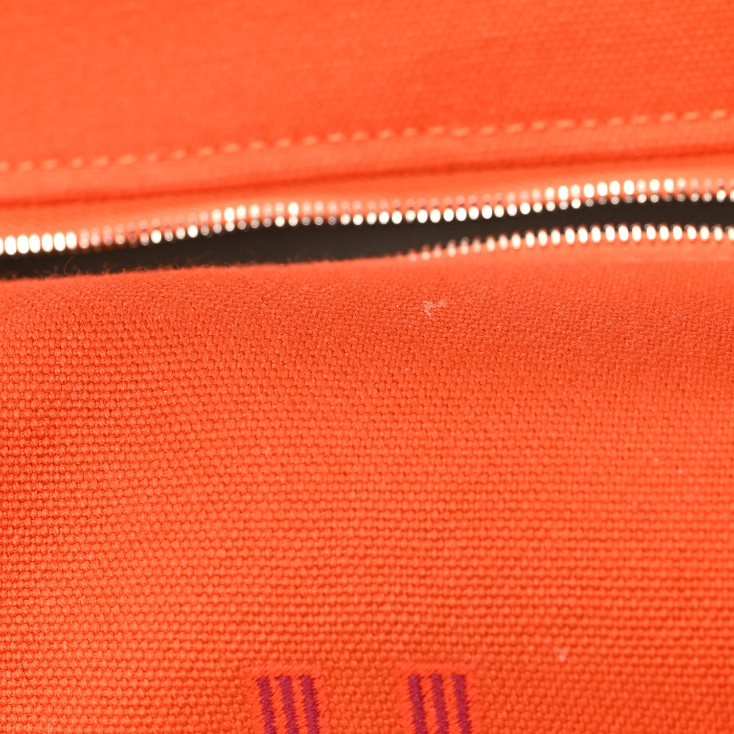 Hermes Canvas Small Bride-A-Brac Pouch Orange Burgundy 10 of 10