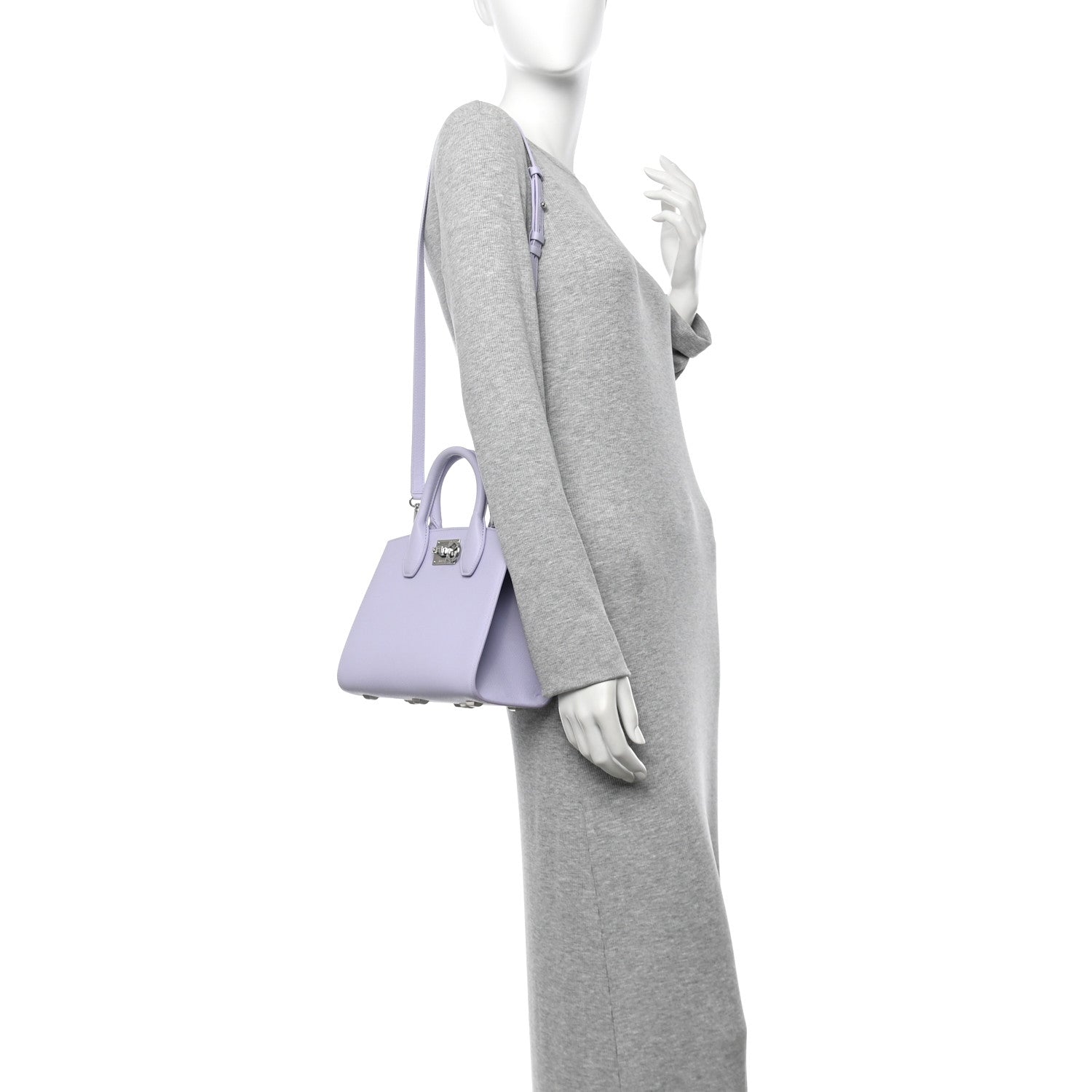 Salvatore Ferragamo Hammered Calfskin Small The Studio Box Bag