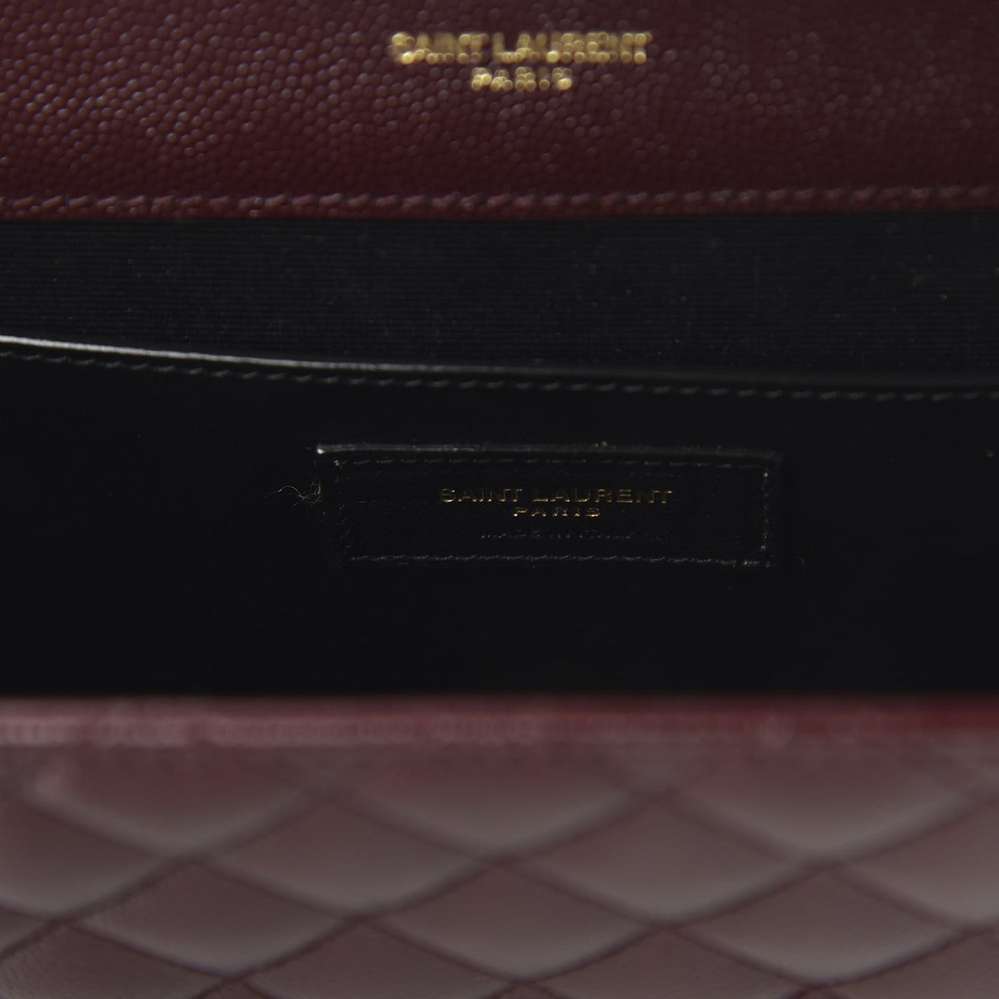 Grain De Poudre Textured Mixed Matelasse Medium Triquilt Monogram Satchel Rouge Legion