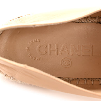 Chanel Lambskin CC Espadrilles 39 Beige Black 8 of 10