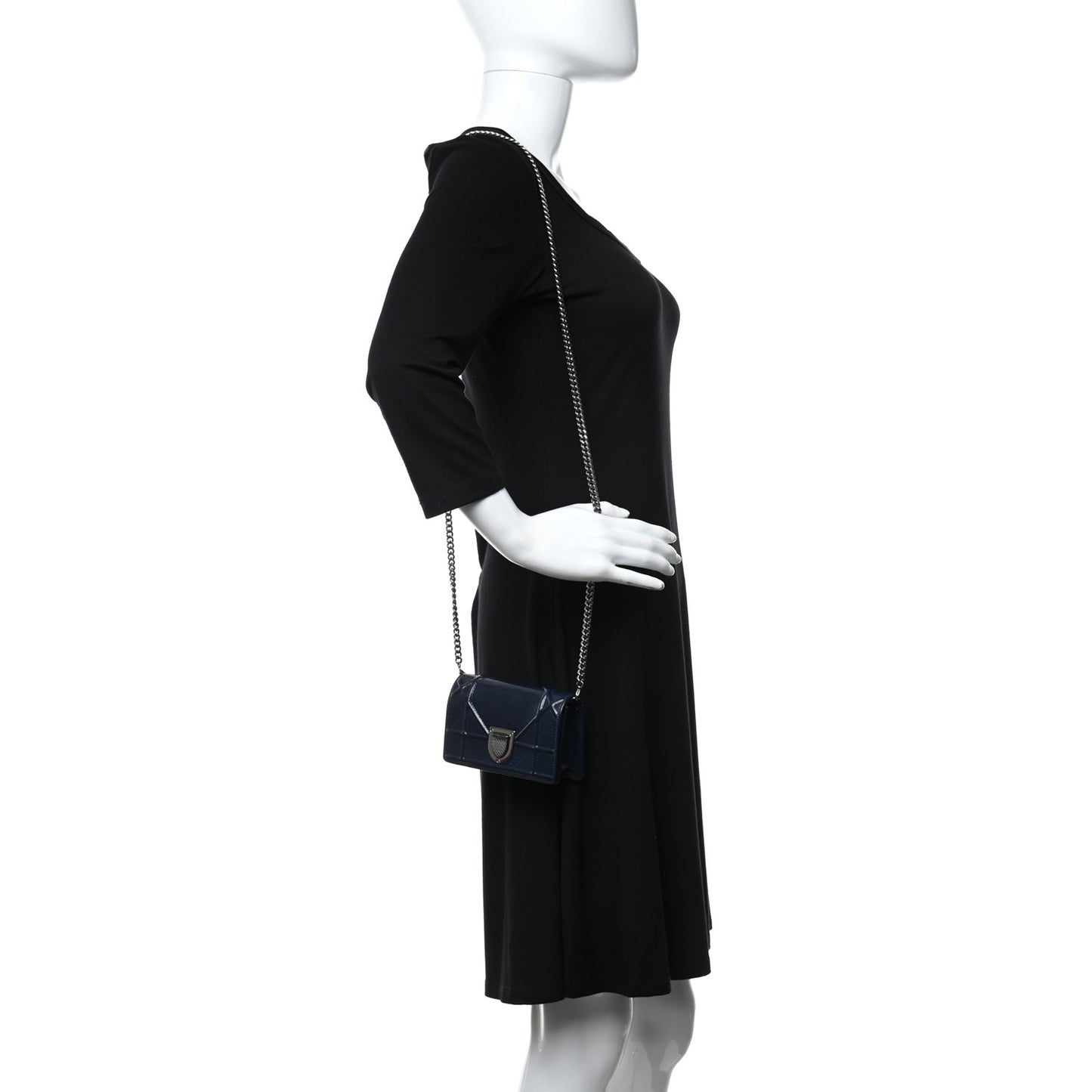 Patent Baby Diorama Flap Bag Blue