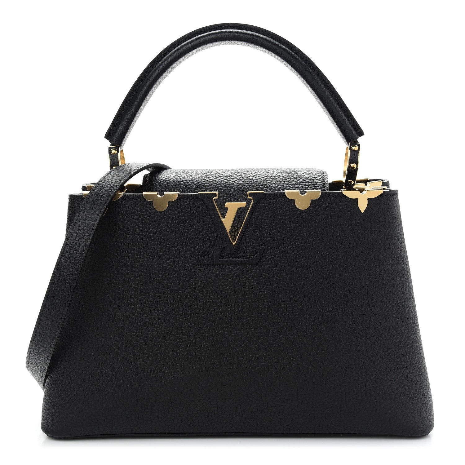 Louis Vuitton Taurillon Embellished Flower Crown Capucines PM Black 1 of 10