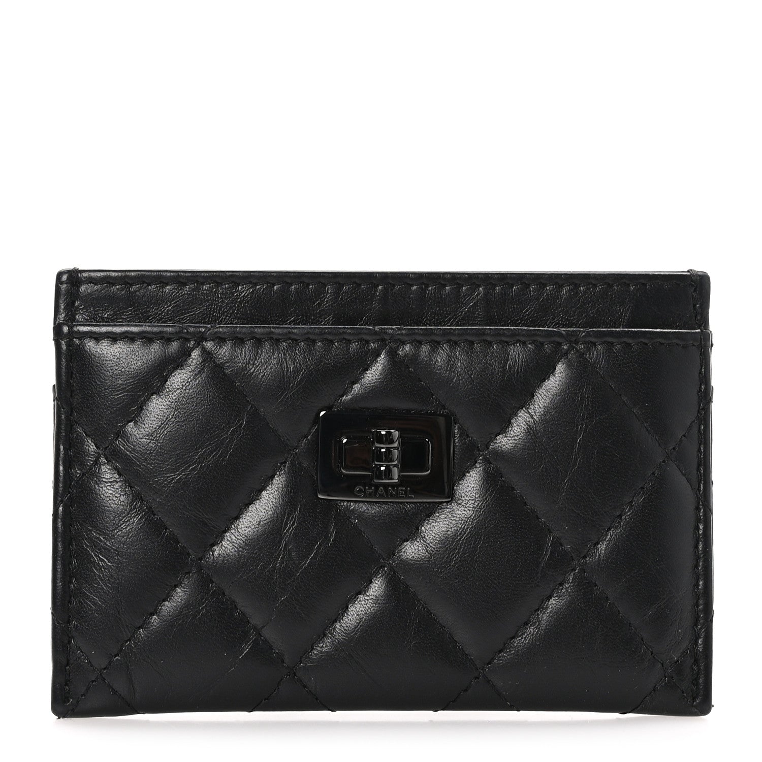 Chanel Aged Calfskin Quilted Reissue Card Holder So Black 1 of 9