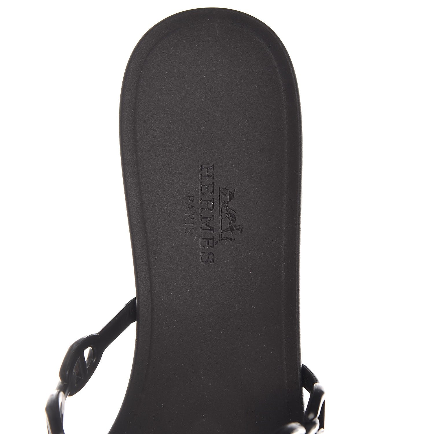 Hermes Rubber Chaine d'Ancre Rivage Sandals 37 Black 7 of 8