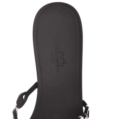 Hermes Rubber Chaine d'Ancre Rivage Sandals 37 Black 7 of 8