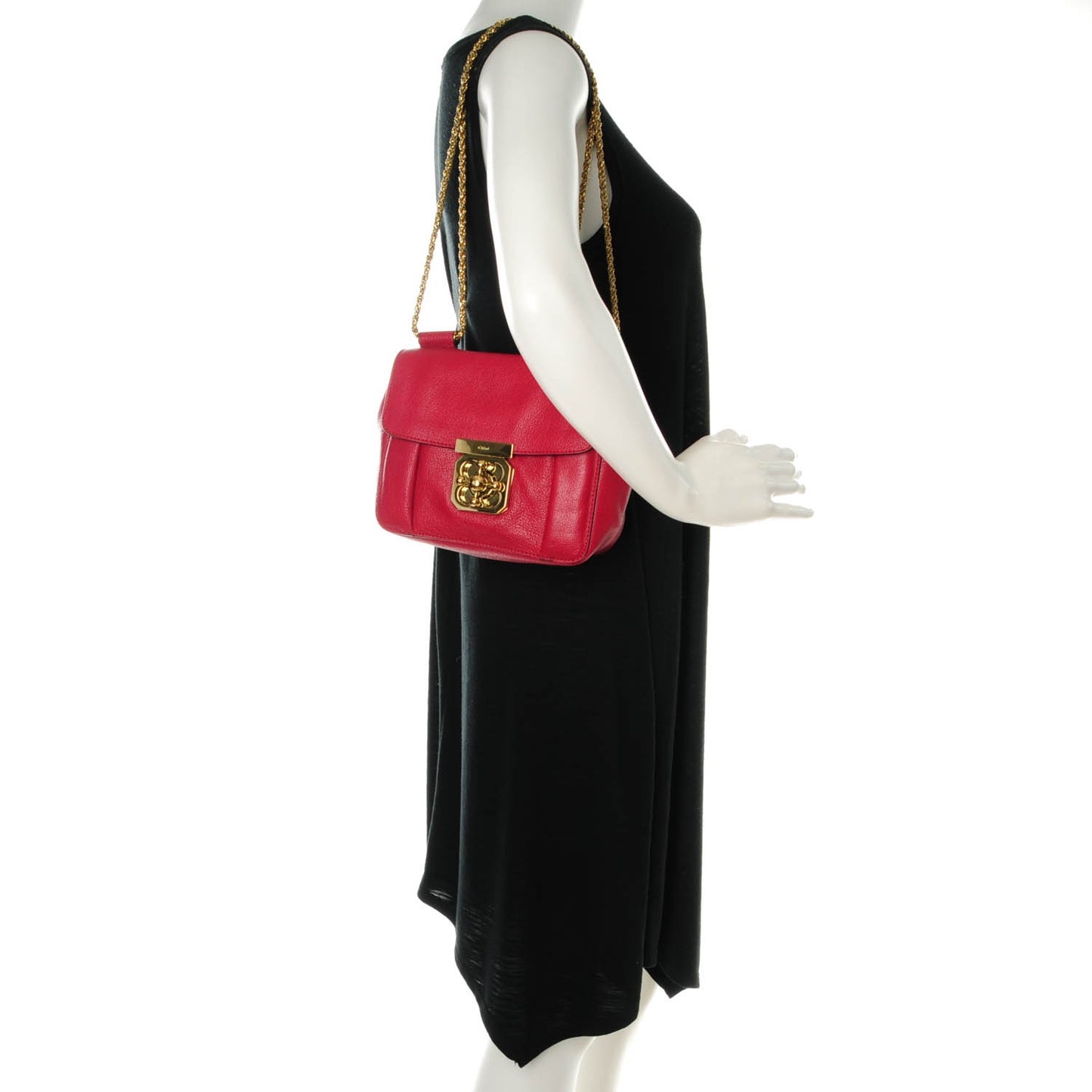 Goatskin Small Elsie Shoulder Bag Red
