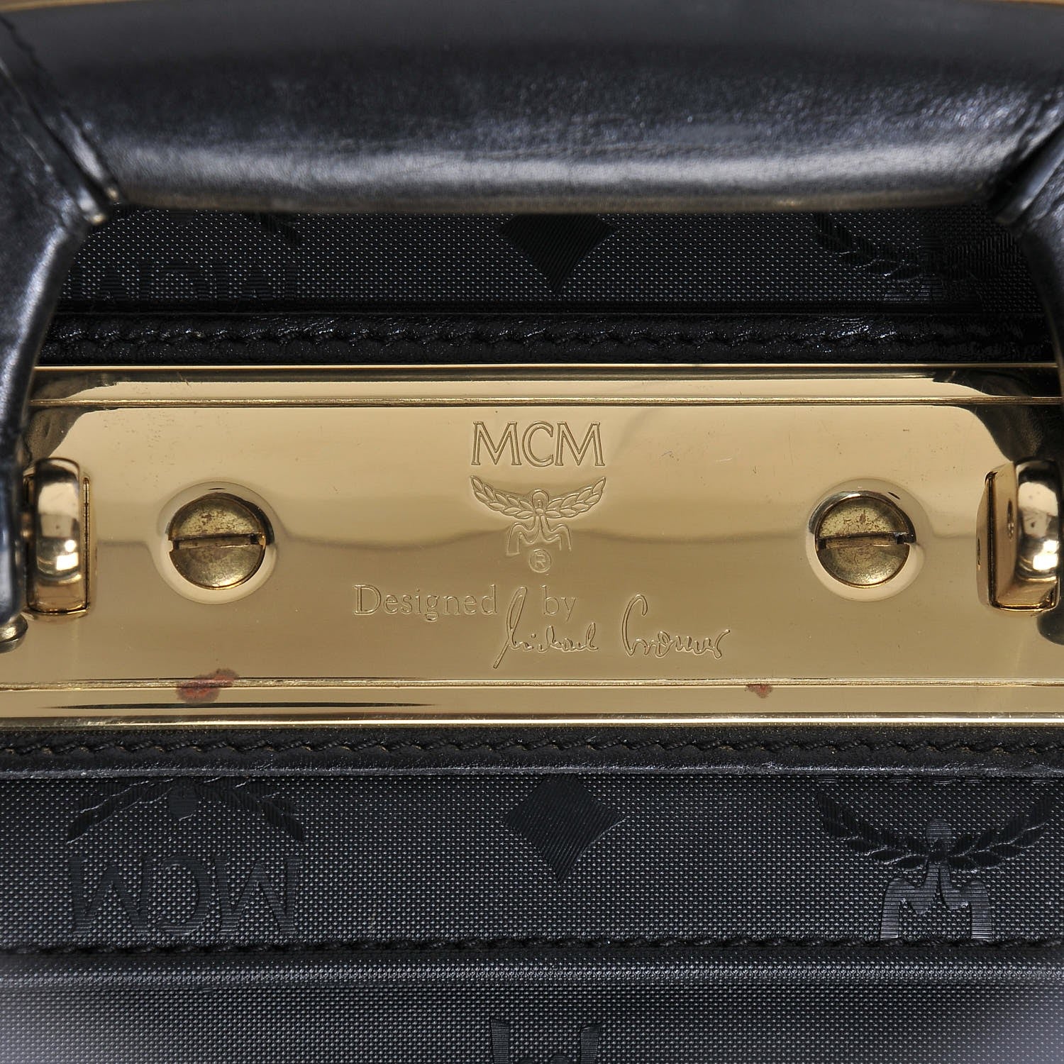 MCM Monogram Coated Canvas Garment Bag Black 7 of 19